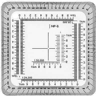 MP8 Professionelles Koordinatenlineal, Stil MGRS/UTM, Koordinatenlineal, Winkelmesser