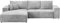 BROMARKT | Sofa mit Schlaffunktion | Schlafsofa Pablo | Ecksofa L-Form Sofa | Modern Design Couch | Kordstoff | Freistehend | mit Bettzeugbehälter | 294x185x85cm | Hellgrau | Links