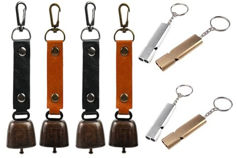Set da 8 pezzi,Campana Di Orso,Campana Anti Orso,Campane per orsi all'aperto,Campanello da Escursionismo All'apert,Campane a forma di orso per escursionismo,4 campanelli per orsi e 4 fischietti