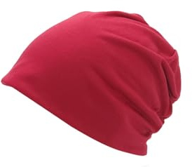 duxyoz Beanie-Mütze für Damen, warm, Slouch-Strick, Wintermütze, superweich, Velours, dünn, elastisch, Totenkopfkappe, weich, lässig, Baggy Beanie für Unisex, flexible Winter-Sommermütze, wein,
