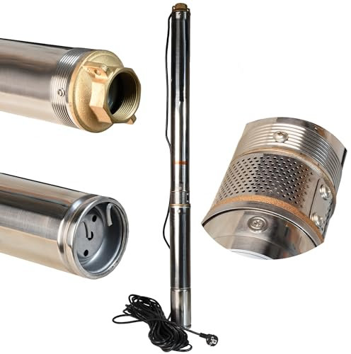 Pompa d'Acqua Sommergibile 3.5 4/15 (1100 W, 7200 l/h, Prevalenza Max. 81 m) - Pompa Sommersa Antisabbia per Pozzi - Pompa per Acqua in Acciaio Inox - Usage per Piscina Giardino Orto