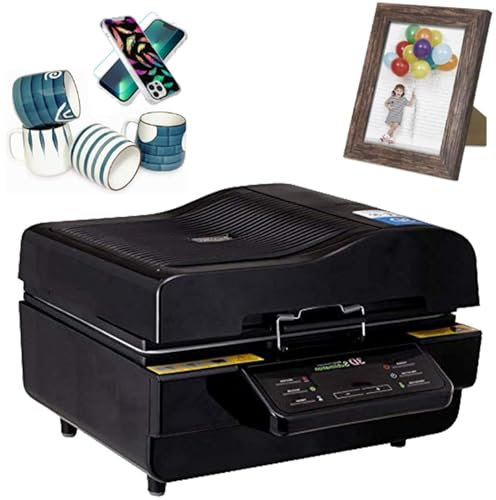 YZRDCXM Presse à Chaud, kit Multifonction, Four à Vide for Sublimation 3D, Presse à Chaud 2800 W, for Coques de téléphone, Tasses, Assiettes et Feuilles métalliques.(Black)