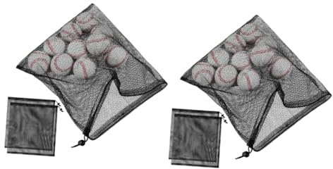 BESPORTBLE 2 Sätze Netzbeutel Mit Kordelzug Pump-netzbeutel Essiggurke Netztaschen Für Die Reise Teichfilter Kleine Netztaschen -paddel Tennistasche Sieb Polyester Black 3 Stück * 2