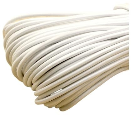 1/2/3/4/5/6 mm - Banda elástica sólida de goma para costura y accesorios de costura - Blanco - 10 metros - 6 mm