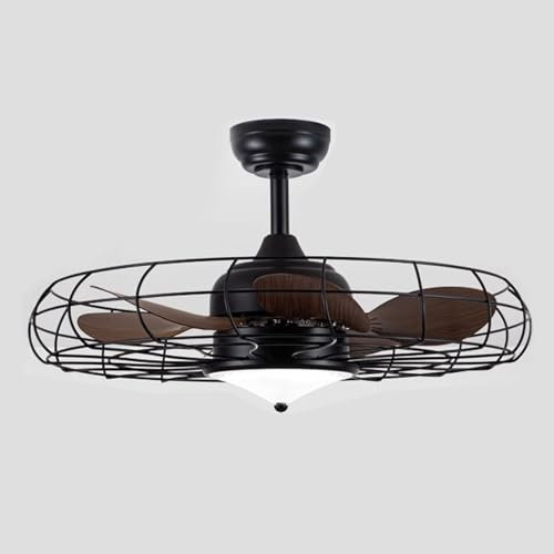 Ventilatore da Soffitto da Fattoria in Stile Industriale Lampadari con Ventola a Soffitto Moderno Luce a Tre Colori Ideale per Cascina, Interni, Portico, Patio(69.5 * 41cm)