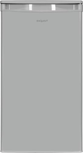 Exquisit KS85-V-091E Vollraumkühlschrank, 45 cm breit, 75 L, LED Beleuchtung, 1 Gemüseschublade, grau