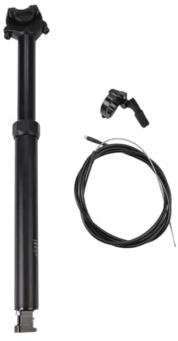 Gettimore para Bicicleta - Tija telescópica abatible de 30,9 mm con enrutamiento interno de cable, aleación de aluminio MTB, color negro