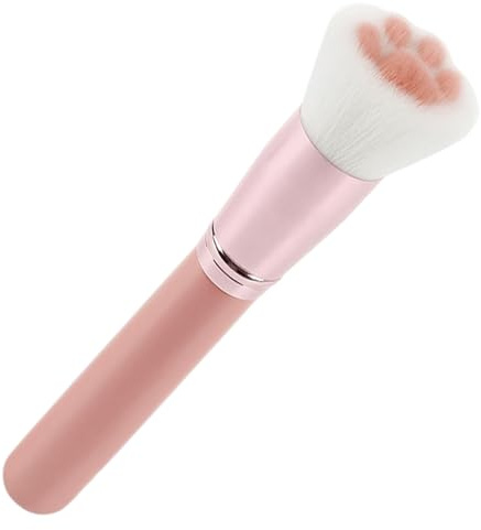 Pinceaux de maquillage mignons 6, 5 pouces patte de chat pinceaux maquillage en poudre moelleuse pour poudre du visage, fard à joues, ombre et contour