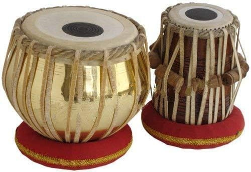 Brass Tabla Set, Basic Tabla Drums Set, Bayan, Dayan mit Hammer, Kissen und Abdeckung, 3 kg, perfekte Tablas für Studenten und Anfänger und Profis, indisches Musikinstrument-Tabla-Set