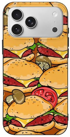 Hamburgers BBQ Grill Pattern Compatible with iPhone 17 All Series Case TPU Protective Case Slim Phone Cover black
