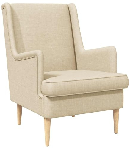 vidaXL Sessel Creme Stoff, Sessel-Design, moderner Schaumstoffstuhl, zeitgemäß für Wohnzimmer, Bequeme Polsterung, stilvoll und langlebig