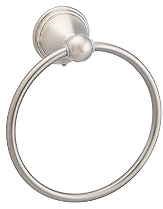 Amazon Basics - Moderner Handtuchring, Satinierter Nickel