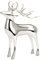 Kleine stehende Deko Rentier Figur - versilberte glänzende Hirsch Geweih Weihnachts-Deko zum Hinstellen Höhe 15 cm