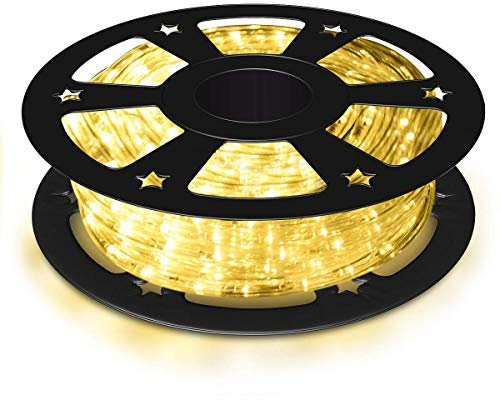 COSTWAY 20M Luz Manguera 720 LED Luces de Navidad Luces Fijas Fiesta Jardín Hogar Decoración para Exterior Interior (blanco cálido)