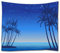 A.Monamour Wandteppiche Palme Sternenhimmel Blau Ozean Küste Strand Landschaft Bei Nacht Blau Hintergrund Boho Hippie Mandala Wandbehang Tapisserie Wandbild Kunst Dekore Stoff Tischdecke 130x153cm