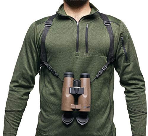 Bushnell - Harnais Universel - Connecteurs à Attache Rapide - Permet Un Port Confortable des Jumelles - Evite Les douleurs dans Le Cou - Noir - BASFHARN