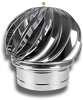 Windgetriebener Edelstahl Dachventilator Dachlüftter Dachhaube System Ø 100