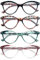 HEEYYOK 4 Pacco Occhiali da Lettura Donna +2.50 Leggero Moda Cerniere a Molla di Qualita Occhiali da Vista Mescola Colore