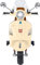 e-Spidko Vespa GTS Super Sport Crema, Elektrofahrzeug für Kinder, Aufsitz, Farbe, 39985