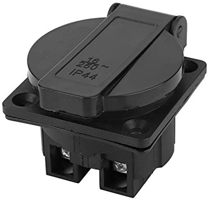 Presa Stile Tedesco Impermeabile Industriale Nera, per Generatore 250V 16A