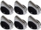 Ufixt Baumatic Compatible Replacement Black Silver Oven Cooker Hob Control Knob Pack of 6