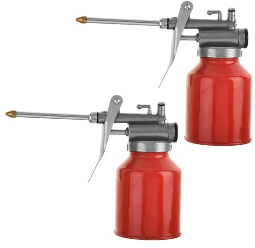 Auniwaig Lot de 2 flacons de 250 g en métal haute pression pour huile d'alimentation manuelle Rouge
