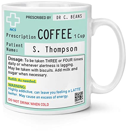 Personalised Name Coffee Prescription 10oz Mug Cup