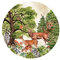 Wandtattoo Kreis Wald I Tiere, Reh, Kinderbilder Junge Kinderzimmer Mädchen Aufkleber Osomhome 120x120 cm