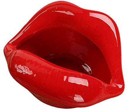 Yiifunglong Niedliche Cartoon Lippen Form Keramik Aschenbecher Trendy Mund Home Mini Boyfriend Geschenk Rot