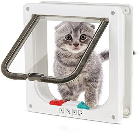Extra Große Katzentür für Innen- und Außentüren, Verriegelbare Katzenklappe, Wetterfeste Katzenklappe für Katzen und Hunde, Verriegelbare Katzentür 20 X 19 cm