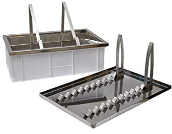LYSON Entdecklungswanne aus Plastik Entdeckelungsgeschirr Entdeckelungswanne und Rähmchenständer Rostfrei (Set) für Waben Rähmchen Bienen Imkerei Imkereibedarf