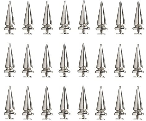 Tucireat 100 Pezzi Conico Rivet Metallo Conico Rivet Punk Proiettile Chiodi Proiettile Borchie Borchie a Cono con Rivetto 7 * 20mm Rivetti Decorativi Artigianali Fai Da Te