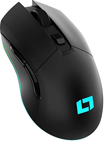 Lioncast LM45 WL - Souris de gaming sans fil 18 000 DPI Pixart Sensor, RGB Wireless Gaming Mouse PC Ultra Long 50 h Batterie 6 boutons programmables, Dual Mode, Rechargeable & Ultra Léger (87 g)