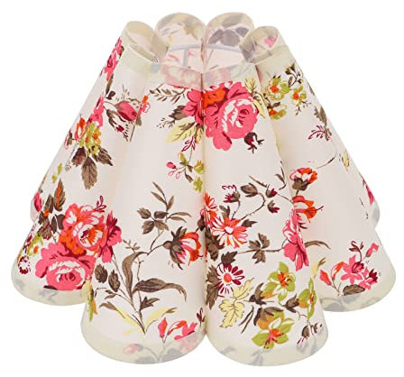 Lurrose Stoff Lampenschirm Plissee Stoffschirm Blütenblatt Form Blumen Tuch Ersatzschirm Pendelleuchte Kronleuchter Lampenabdeckung für Tischlampe Wandlampe Stehlampe Licht Schatten E27