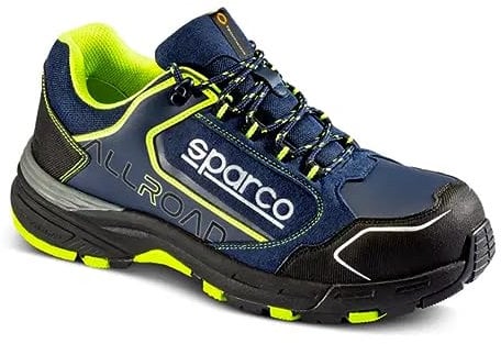 Sparco Unisex ALLROAD Industrial Shoe, Blau-Fluoreszierendes Gelb, 43 EU