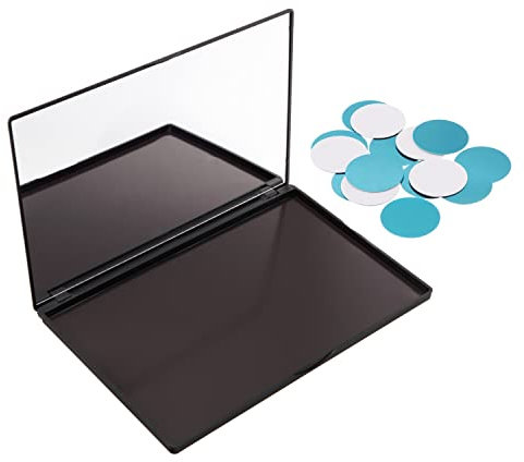 Allwon Medium Leere Magnetische Kunststoff Lidschatten Make-up Palette mit 15Pcs Klebende Leere Palette Metall Aufkleber für Lidschatten Lippenstift Blush Pulver