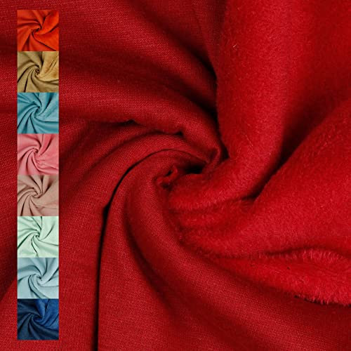 VmG-Store Polar Fleece Stoff Meterware Alpenfleece 21 Farben Fleecestoff zum Nähen mit Antipilling 150cm Breite (012 I Rot)
