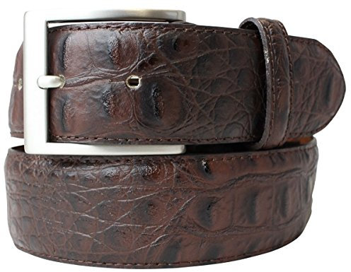 BELTINGER Gürtel mit Krokoprägung 4 cm | Leder-Gürtel für Herren 40mm Kroko-Optik | Herren-Gürtel mit Kroko-Muster 4cm | Braun 100cm