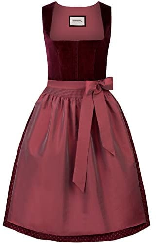 Stockerpoint Damen Dirndl Aurora Kleid für besondere Anlässe, Bordeaux, 38