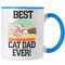 Trendation - Geschenkidee für Katzen-Papa Tasse Katzenmotiv Best Cat Dad Ever (Blau)
