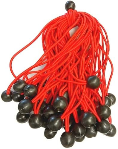 WDB - Spanngummi mit Kugel - Planenclips - Planenspanner - Gummischlaufen 30 cm - Spanngummi Fahrrad - Gummispanner Zeltgummis - Satz 25 Stück