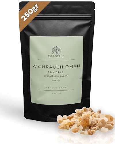 Weihrauch Oman 250g - Baumharz zum Räuchern Weihrauch zum Räuchern & Ausräuchern negativer Energie Hochwertiges Räucherwerk, Harz & Frankincense Perfekt für Hausreinigung