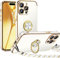 Miss Arts für iPhone 15 Pro Max Hülle mit Band, Ring Ständer Handyhülle Frauen Mädchen Dünn Stoßfeste Schutzhülle für iPhone 15 Pro Max Case Weiß