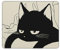 Tapis de souris chat noir mignon pour souris sans fil pour petit ordinateur de bureau avec base en caoutchouc antidérapant, chat endormi