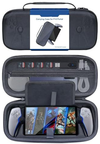 Hesupy Storage Case for PlayStation Portal, EVA Hard Shell Cover Bag for PS Portal Gaming Console Protection, Travel Case Portable Bag
