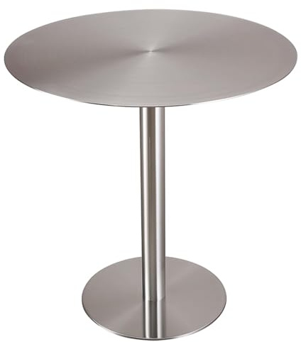 Kaffee-Bartisch, Stehtisch aus Edelstahl, runder Kneipentisch, moderner Bistrotisch, hohe Kneipen-Esszimmermöbel, Tisch in Barthekenhöhe (Size : 60x60x75cm)