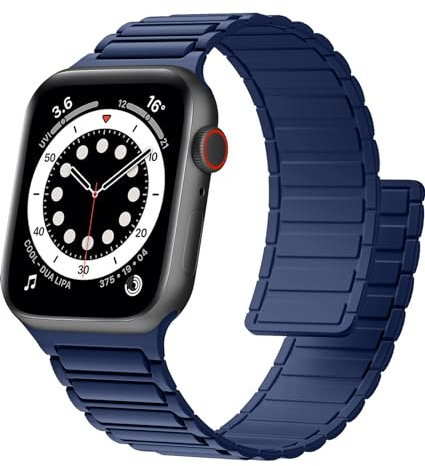 CeMiKa kompatibel mit Apple Watch Armband 44mm 49mm 45mm 46mm 42mm Herren Damen, Silikon Magnetische Sport Loop Ersatzbänder für iWatch Series 10 9 8 7 SE 6 5 4 3 Ultra 2 1