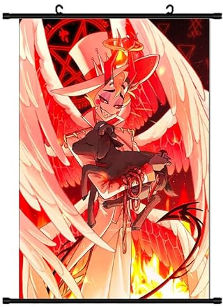 Jilijia Hazbin Hotel Anime Scroll Paintings Alastor/Angel Dust/Charlie Morningstar/Vaggie/Lucifer Morningstar Hänge-Poster Wandkunst Drucke Tapisserie Dekoration Bilder Heimdekoration