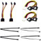 8 Pcs SATA Cables Kit, Comprehensive SATA III Data Power Cables for HDD SSD Right Angle Straight, Sata Power Splitter Male to Female Cable Mounting Kit Durable Compatible for All SATA Device Needs