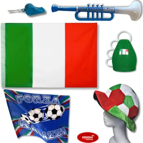 NARAMAKI Flaggen und Gadgets zur Fußball-Europameisterschaft 2024 (Box Italien, Standard)